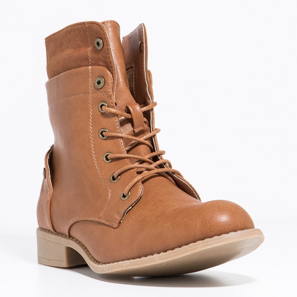 AGACI Lace up combat tan boots size 8 - Picture 1 of 7